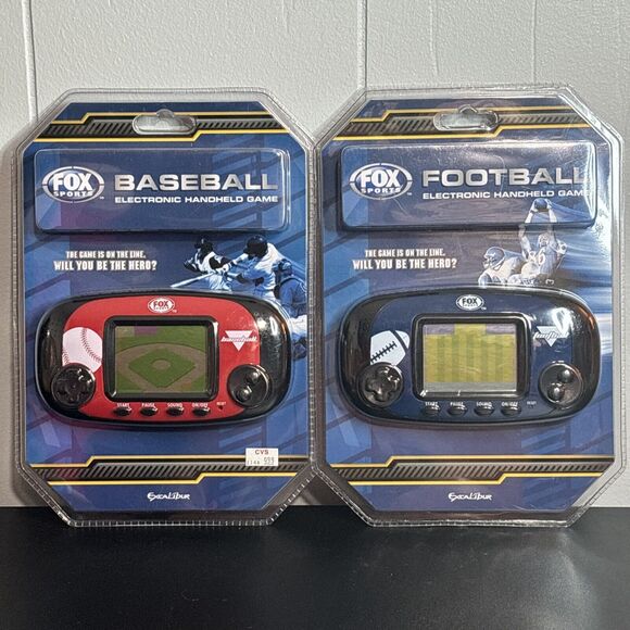 Excalibur Other - Excalibur Fox Sports Electronic Hand Held Game Baseball Football Lot Of 2 -2011